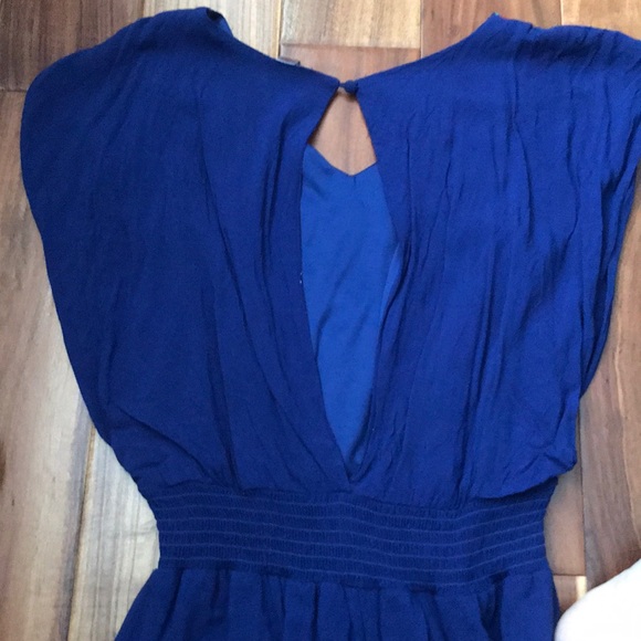 Royal blue romper with colorful embroidery - Picture 4 of 4